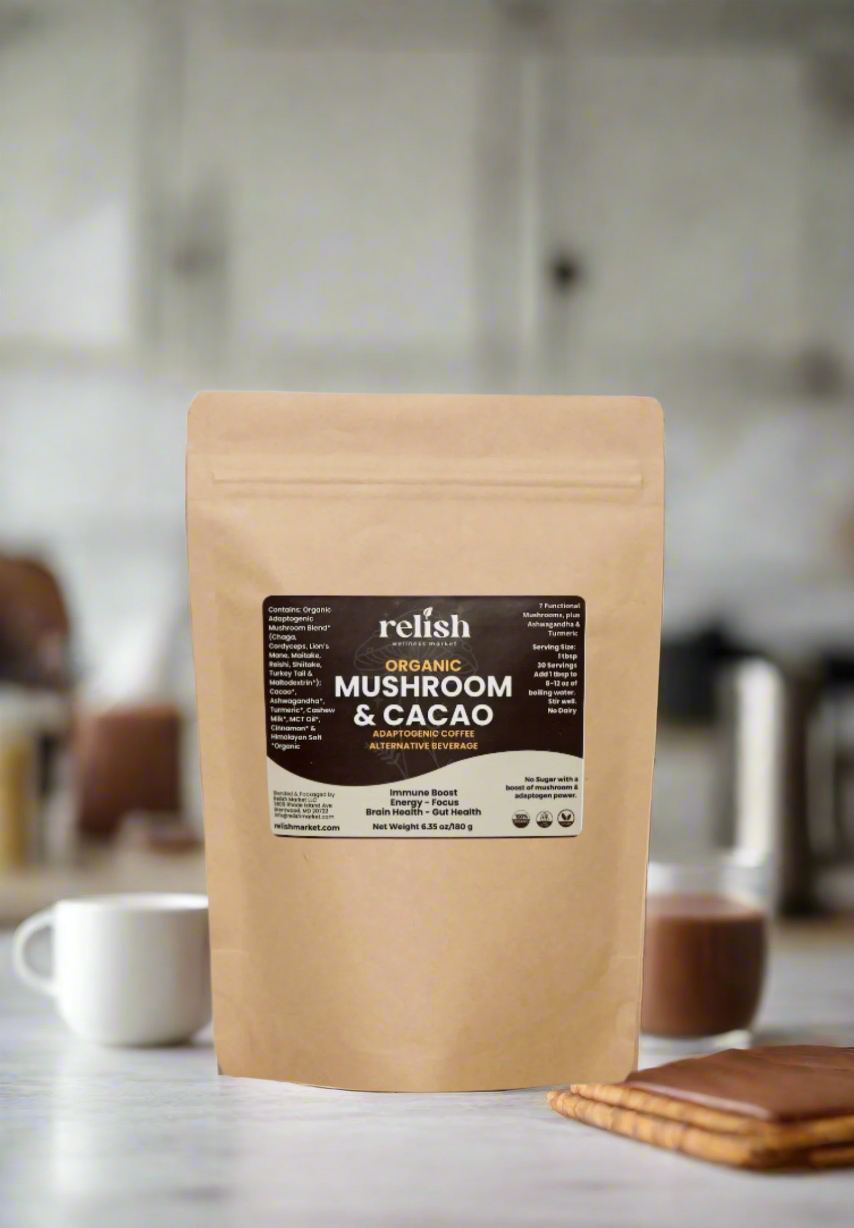 Mushroom and Cacao Blend - Adaptogen Coffee Alternative