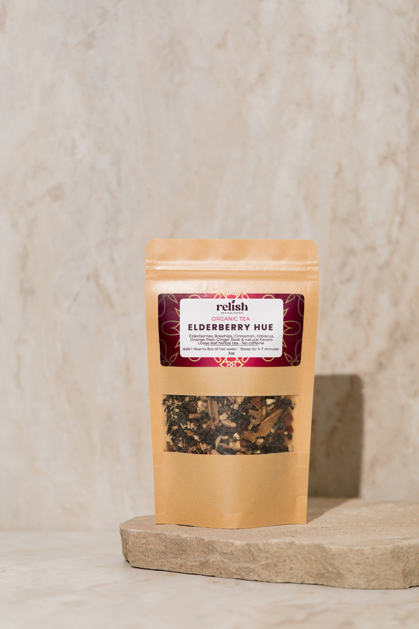 Relish Market elderberry hue loose leaf tea