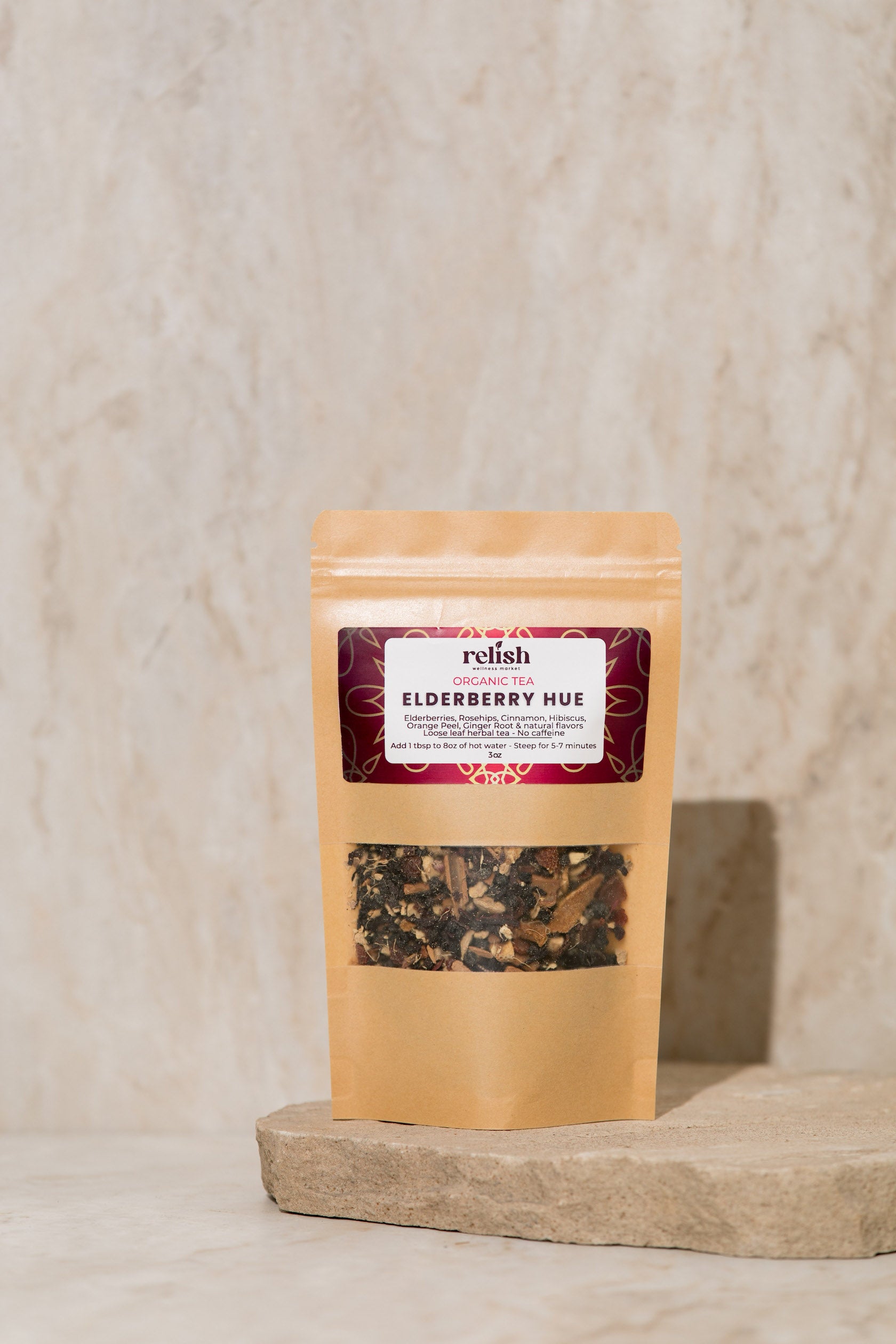 Relish Market elderberry hue loose leaf tea