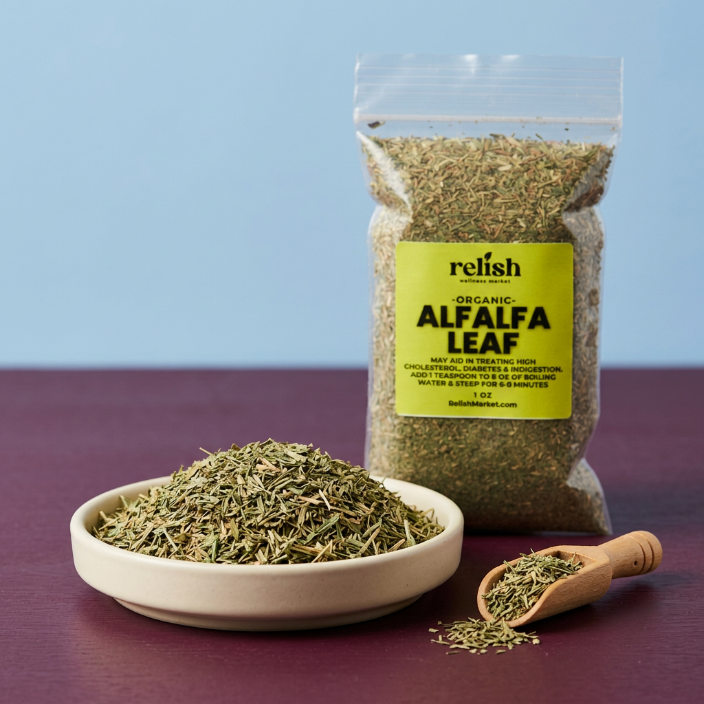 Alfalfa leaf close-up