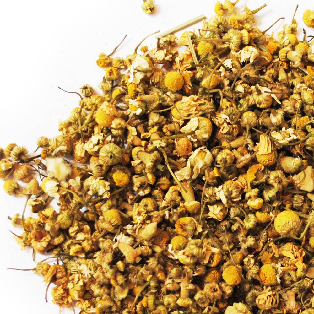 A mound of yellow Chamomile Flower Tea by Relish Market