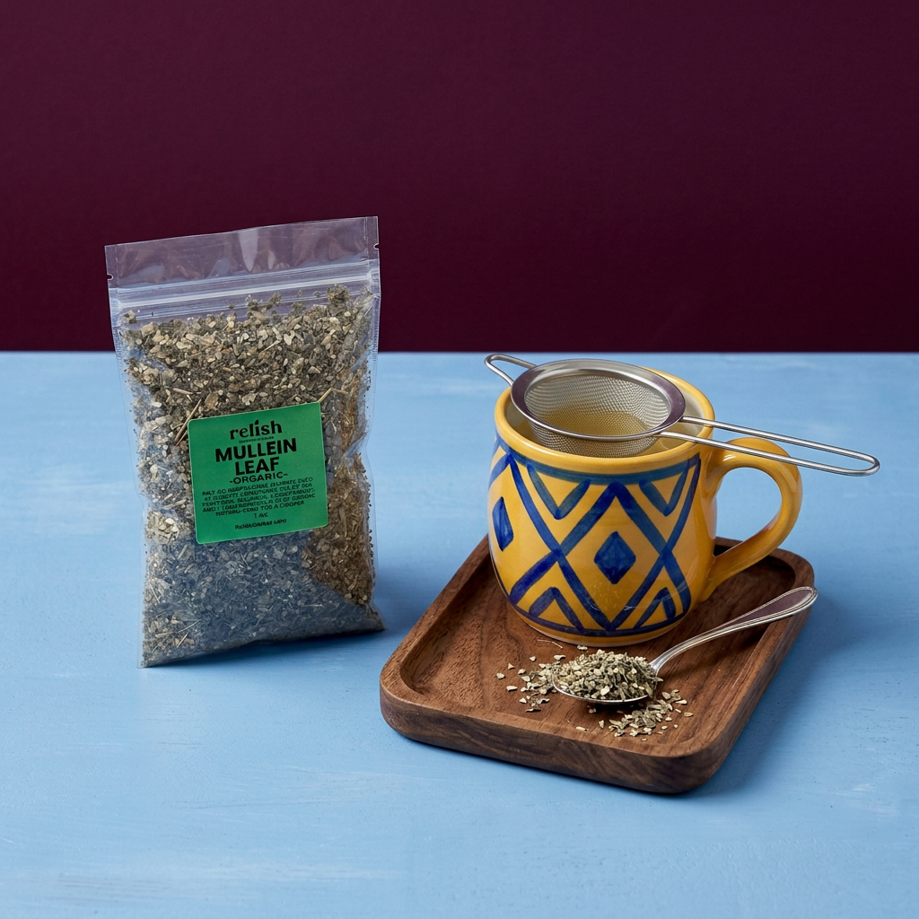 Organic Mullein Leaf by Relish Market with colorful ceramic