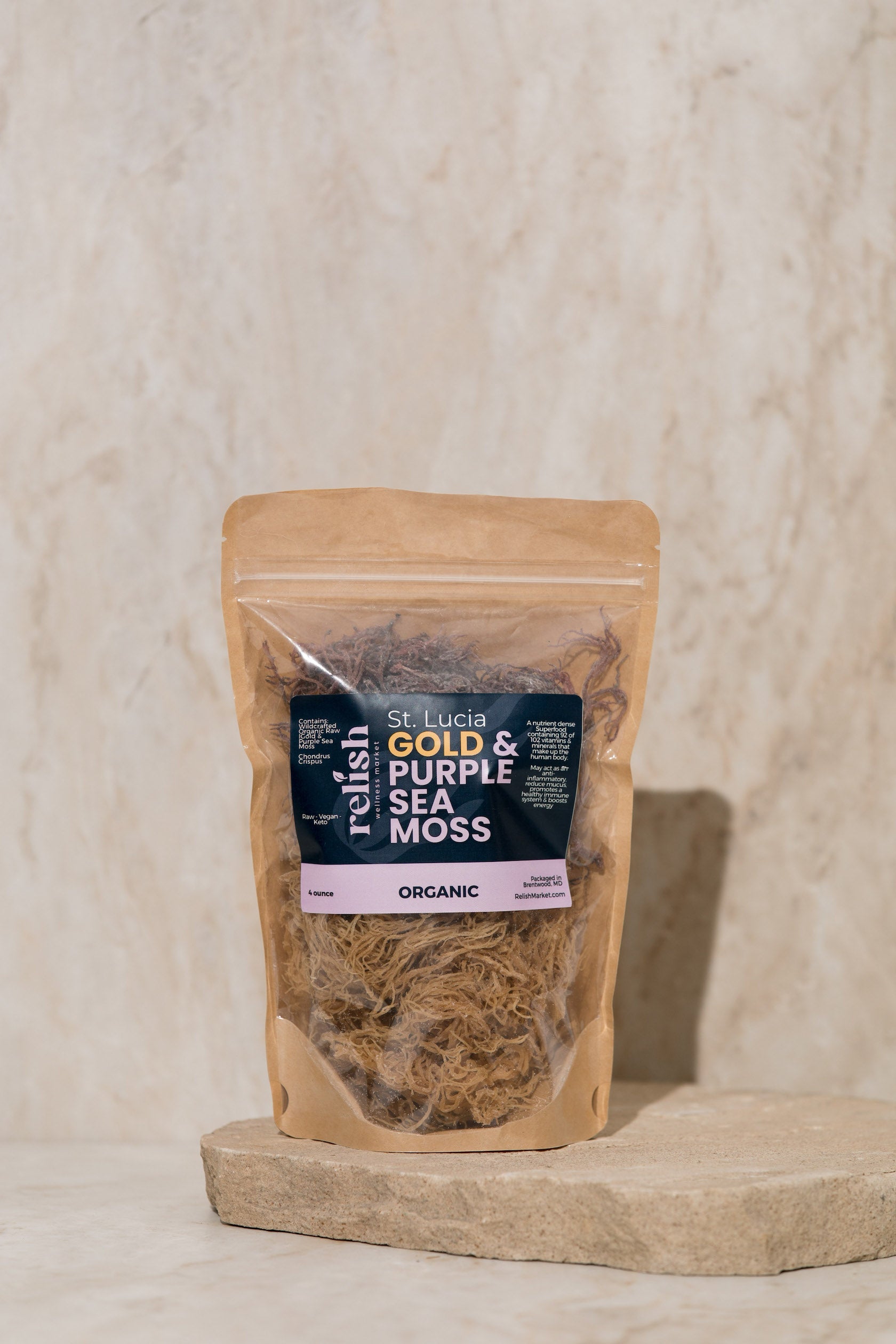 raw gold purple sea moss