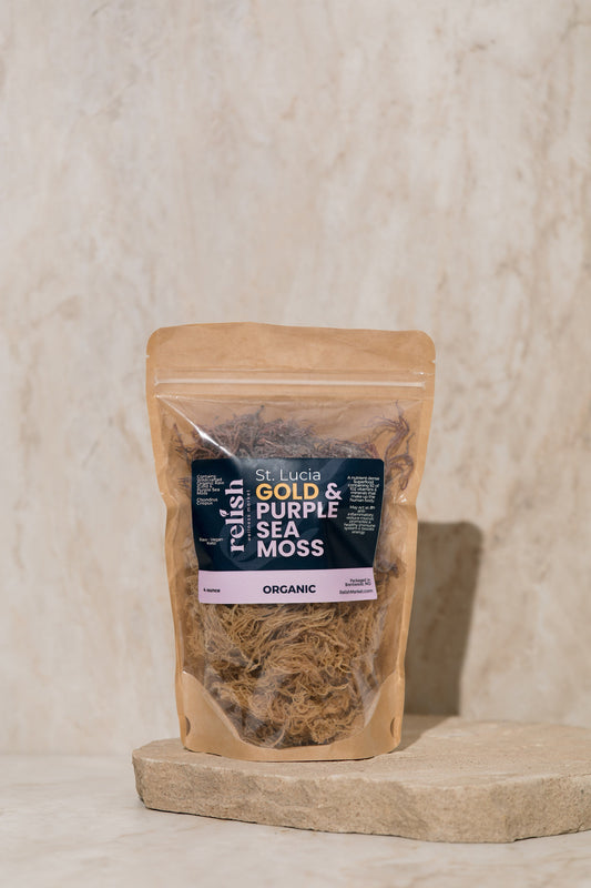 raw gold purple sea moss